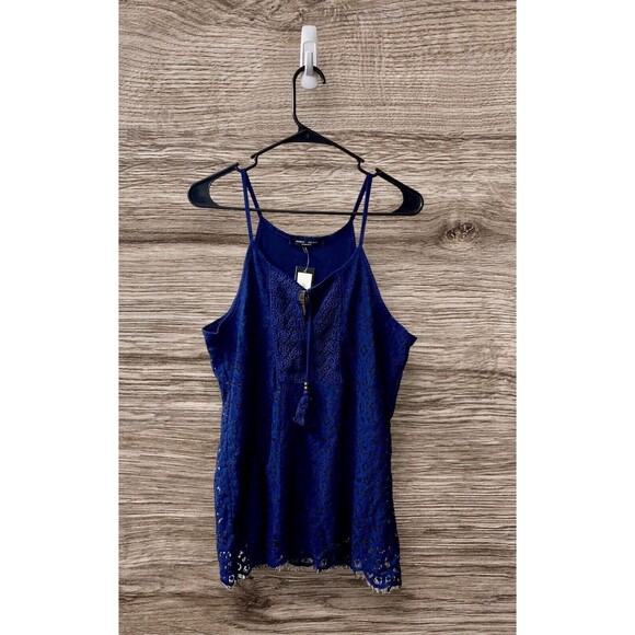 Romeo & Juliet Couture Tops - Romeo + Juliet Couture Women’s Navy Blue Lace Fit And Flare Summer Top Small NWT